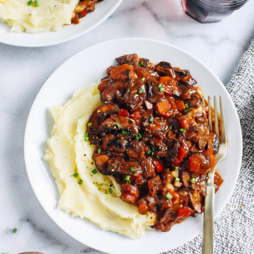 Vegan Hearty Mushroom Bourguignon