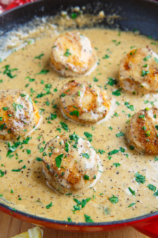Seared Scallops In a Cajun Cream Sauce