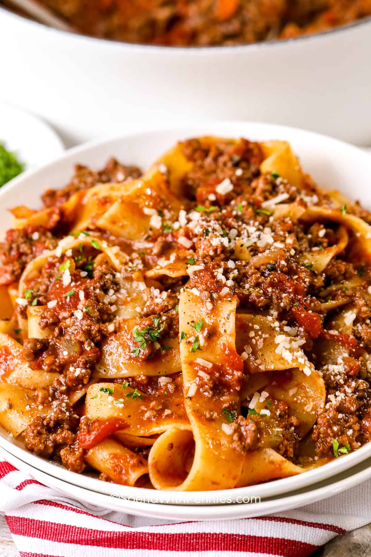 Authentic Bolognese Sauce over Pasta