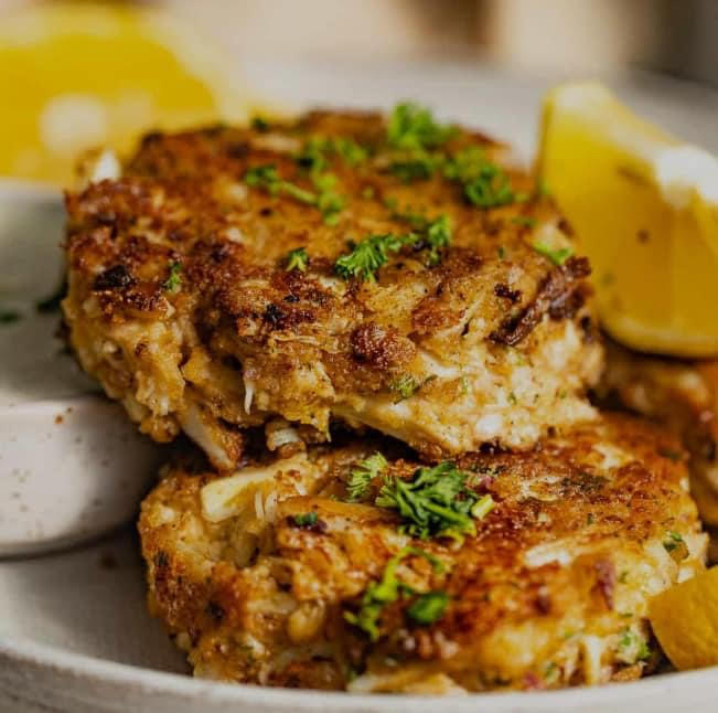 Crab Cakes with Spicy Linguine Crab Alfredo